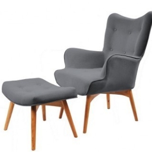 Rio Accent Chair with ottoman (grey)