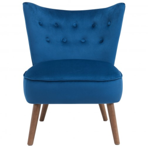 Liam Accent Chair (Fabric: Velvet/Color: Blue)