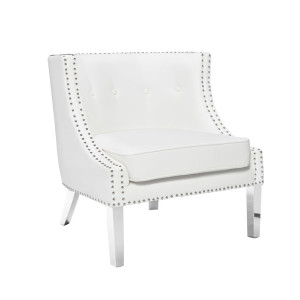 Panama Accent Chair -White Leather
